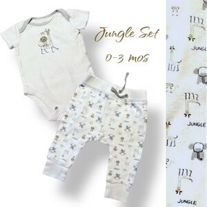 VGUC Adorable Jungle Print Baby Set (3-6 mos)